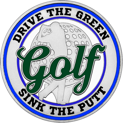 Dark Green "Golf" with Royal Blue Outer Circular Borders